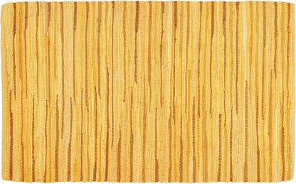 Chindi Area Rug 3x5 Feet - Mustard | Cotton Woven Rugs for Bedroom, Easy Clean Boho Throw Carpet