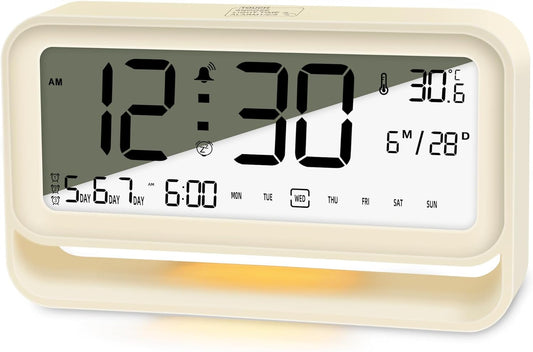 Digital Alarm Clocks Bedside, Digital Clock with 7,09" Large LED Display for Bedrooms, 3 Level Brightness, Night Light, Snooze, USB Port, Backup Battery Desk Clock