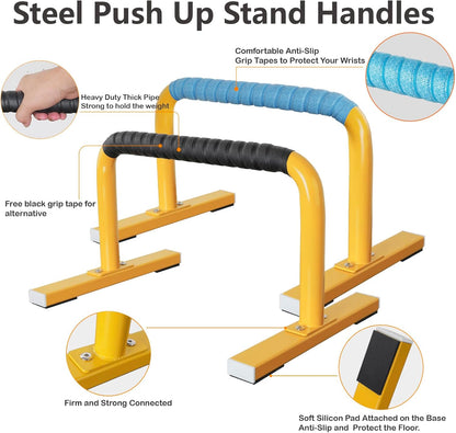 Strength Training Parallettes Push Up Bars, Pushup Handles Calisthenics Equipment for Home Workout, Anti-slip Gymnastics Bars, Handstand & Dip Bar for Outdoor Exercise