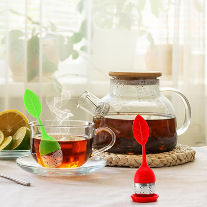 7 Pack Silicone Tea Infuser, Cute Loose Leaf Tea Steeper, Fine Mesh Tea Strainer with Drip Tray, Stainless Steel Tea Filter Ball Tea Diffuser Steeper for Cup Mug