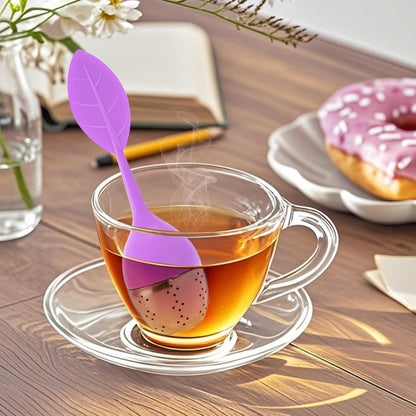 7 Pack Silicone Tea Infuser, Cute Loose Leaf Tea Steeper, Fine Mesh Tea Strainer with Drip Tray, Stainless Steel Tea Filter Ball Tea Diffuser Steeper for Cup Mug