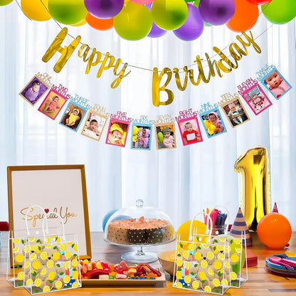 24Pcs Lemon Gift Bags, Lemon Clear PVC Goodie Bags with Handles Lemonade Themed Party Favor Bag Candy Snack Treat Bag for Baby Shower Decorations Wedding Birthday Summer Tea Party Supplies