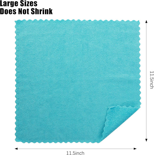 12 Pack Microfiber Cleaning Cloth - Reusable Cleaning Rag, Fast Drying Cleaning Towels,12"X12", Green/Blue/Yellow/Pink