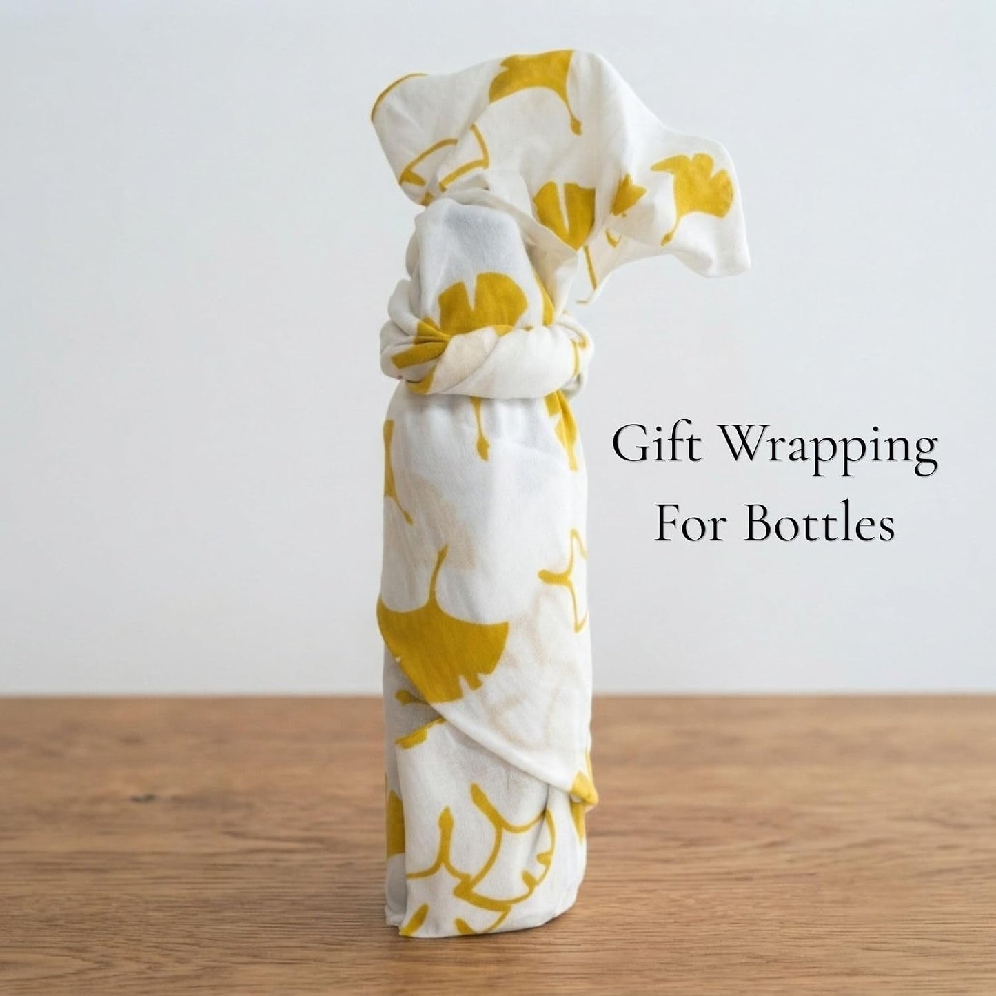 Tenugui Traditional Towel Made in Japan Fray Prevention 100% Cotton Eco Friendly Kitchen Towel Gift Wrapping Gingko (Icho) Yellow on White 34.64" L x 12.99" W (88 × 33 cm)