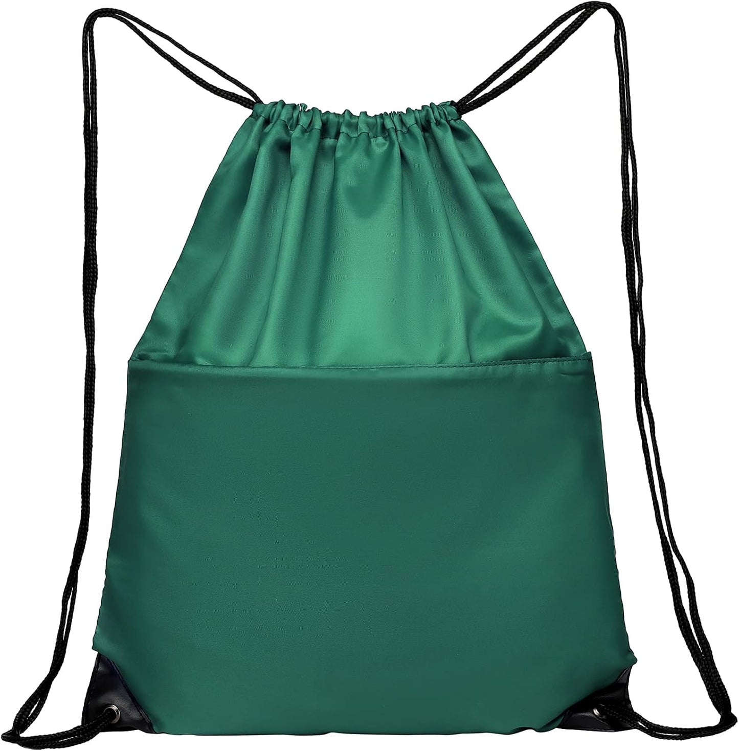 Drawstring Backpack Sports Water Resistant String Bag Sport Gym Sackpack for Women Men Large with Zipper, Yellow