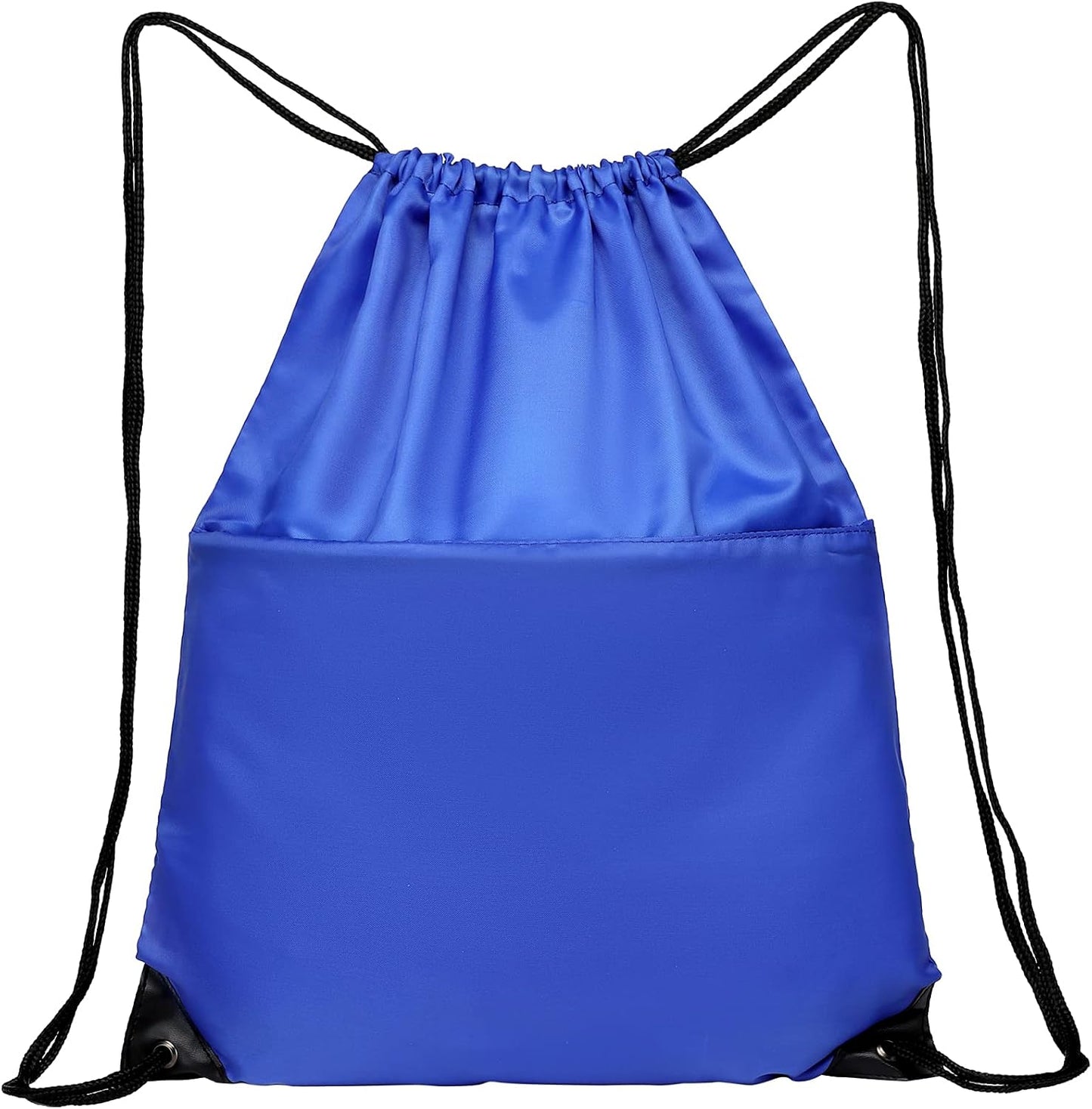 Drawstring Backpack Sports Water Resistant String Bag Sport Gym Sackpack for Women Men Large with Zipper, Yellow