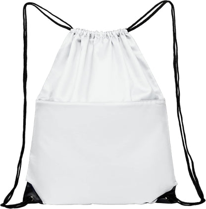 Drawstring Backpack Sports Water Resistant String Bag Sport Gym Sackpack for Women Men Large with Zipper, Yellow
