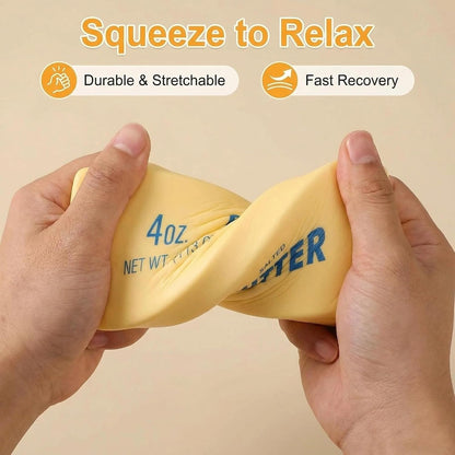 Slow Rebound Cute Butter Squeeze Stress Balls, 2026 New Squeeze Ball Realistic Butter Stick Soft Squeeze Toys, Upgrade Stress Relief Fidget Toys Wet Slow Rebound Stress Relief Toy (1, Yellow) (1Pcs)