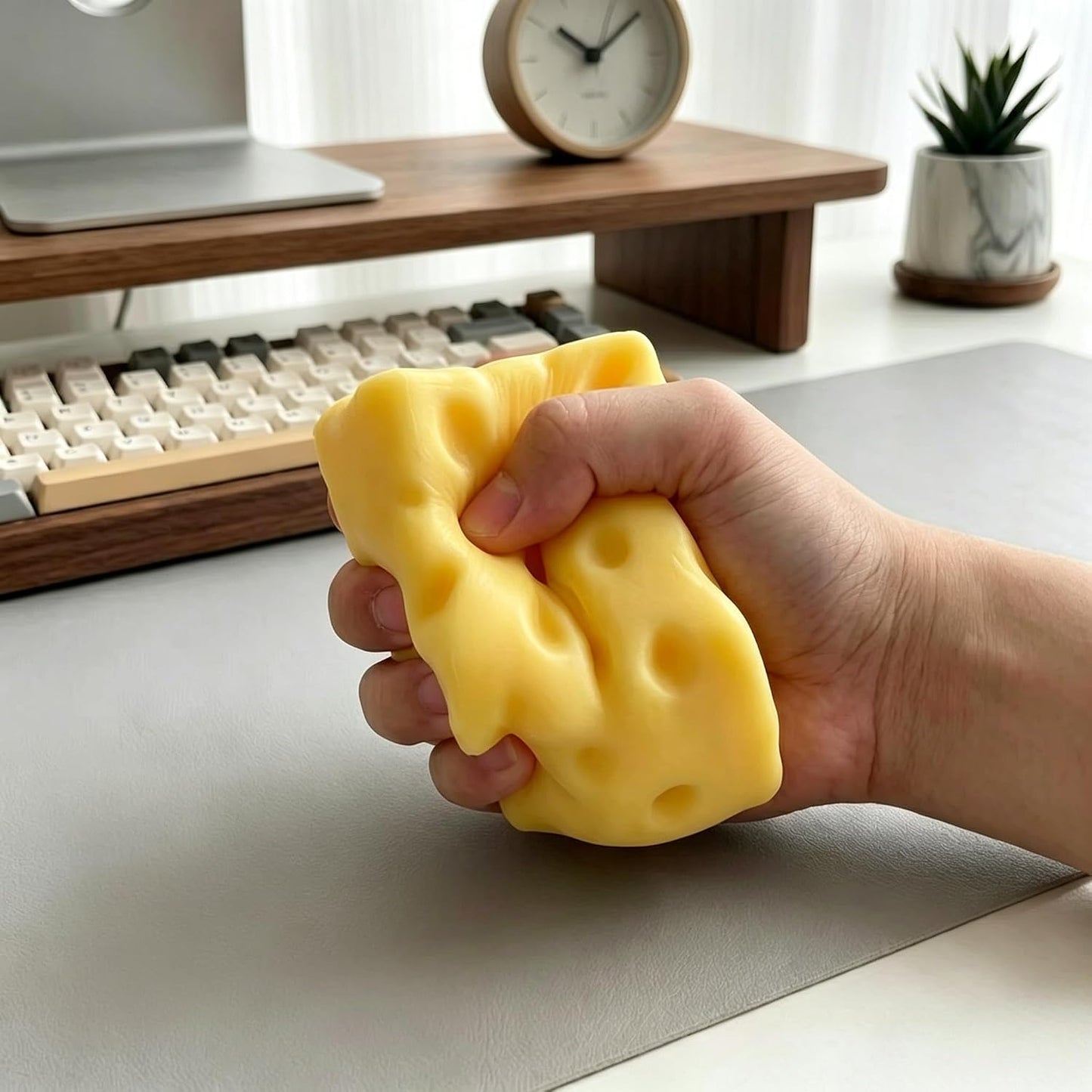 Cheese Squishy,Slow Rising Squishy Stress Relief Fidget Toy | cheese Style,for Adults,Suitable for Office Workers to Release Stress and Negative Emotions. 1 Piece