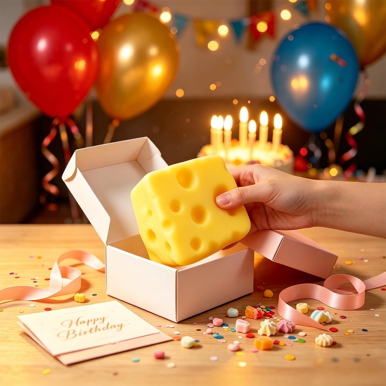 Cheese Squishy,Slow Rising Squishy Stress Relief Fidget Toy | cheese Style,for Adults,Suitable for Office Workers to Release Stress and Negative Emotions. 1 Piece