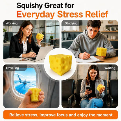 Cheese Squishy,Slow Rising Squishy Stress Relief Fidget Toy | cheese Style,for Adults,Suitable for Office Workers to Release Stress and Negative Emotions. 1 Piece