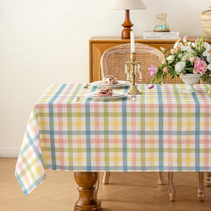 Easter Gingham Tablecloth, Rectangle Table Cloth 52x70 Inches Buffalo Checkered Table Cover for Mothers Day Spring Summer,Dining Tablecloths for Picnic/Party/Birthday