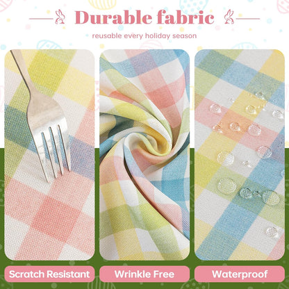 Easter Gingham Tablecloth, Rectangle Table Cloth 52x70 Inches Buffalo Checkered Table Cover for Mothers Day Spring Summer,Dining Tablecloths for Picnic/Party/Birthday