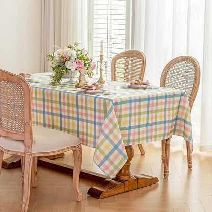 Easter Gingham Tablecloth, Rectangle Table Cloth 52x70 Inches Buffalo Checkered Table Cover for Mothers Day Spring Summer,Dining Tablecloths for Picnic/Party/Birthday