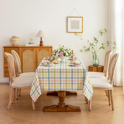 Easter Gingham Tablecloth, Rectangle Table Cloth 52x70 Inches Buffalo Checkered Table Cover for Mothers Day Spring Summer,Dining Tablecloths for Picnic/Party/Birthday