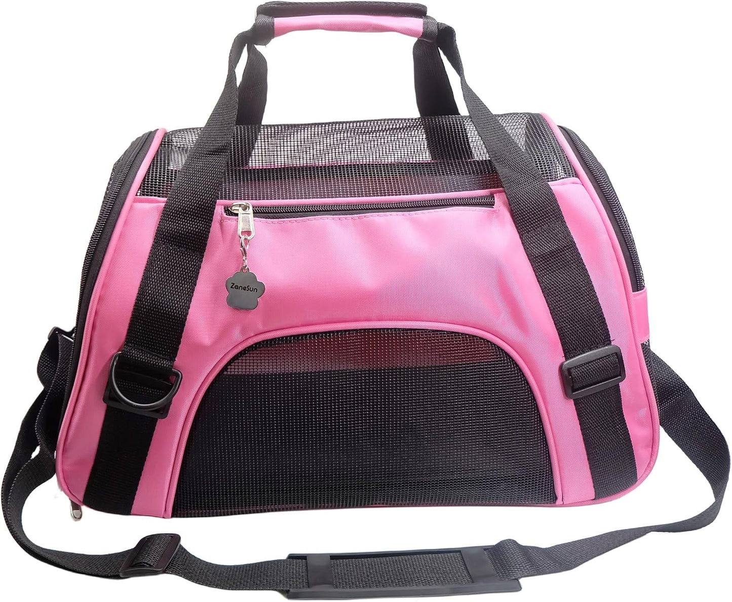 Cat Carrier,Soft-Sided Pet Travel Carrier for Cats,Dogs Puppy Comfort Portable Foldable Pet Bag Airline Approved (Medium-Black)