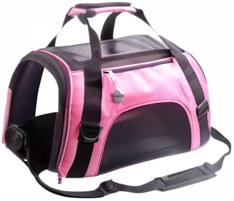 Cat Carrier,Soft-Sided Pet Travel Carrier for Cats,Dogs Puppy Comfort Portable Foldable Pet Bag Airline Approved (Medium-Black)