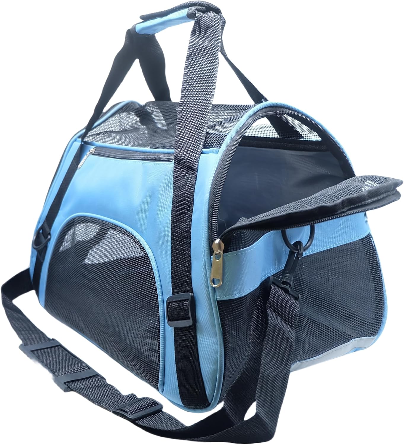 Cat Carrier,Soft-Sided Pet Travel Carrier for Cats,Dogs Puppy Comfort Portable Foldable Pet Bag Airline Approved (Medium-Black)