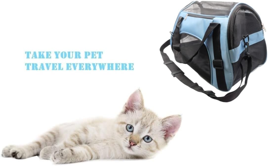 Cat Carrier,Soft-Sided Pet Travel Carrier for Cats,Dogs Puppy Comfort Portable Foldable Pet Bag Airline Approved (Medium-Black)