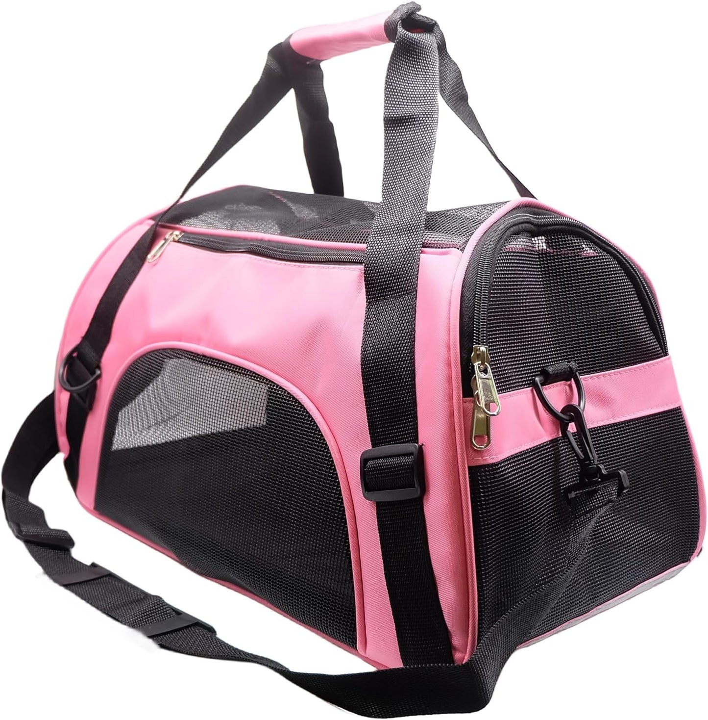 Cat Carrier,Soft-Sided Pet Travel Carrier for Cats,Dogs Puppy Comfort Portable Foldable Pet Bag Airline Approved (Medium-Black)