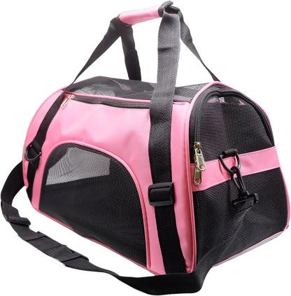 Cat Carrier,Soft-Sided Pet Travel Carrier for Cats,Dogs Puppy Comfort Portable Foldable Pet Bag Airline Approved (Medium-Black)