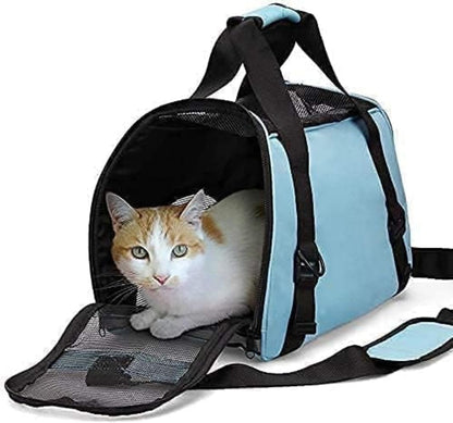 Cat Carrier,Soft-Sided Pet Travel Carrier for Cats,Dogs Puppy Comfort Portable Foldable Pet Bag Airline Approved (Medium-Black)