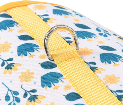 Dog Harness, Air Mesh Floral Vest Harness for 20 lbs Small Dogs & Cats, Easy Get on Adjustable Easy Closures Both Neck and Chest(Yellow Flower, XS Chest 14"-16")
