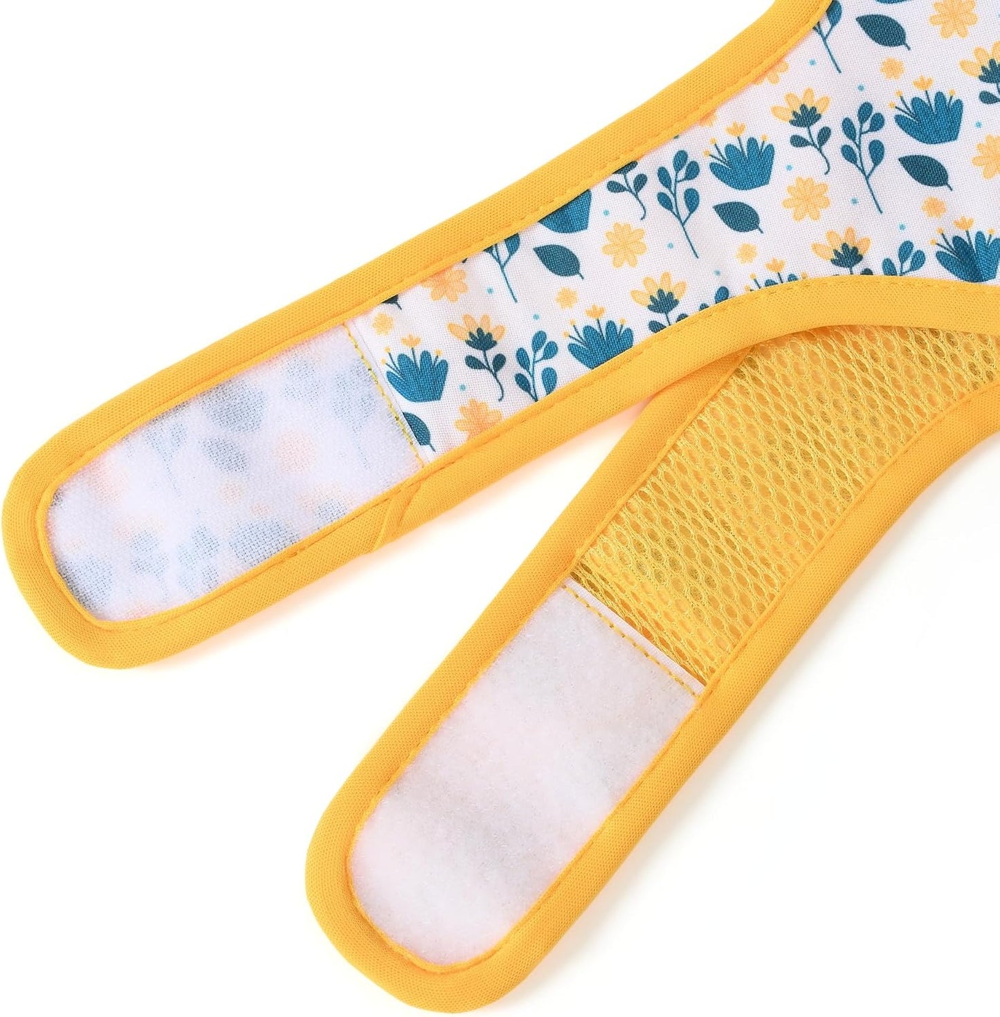 Dog Harness, Air Mesh Floral Vest Harness for 20 lbs Small Dogs & Cats, Easy Get on Adjustable Easy Closures Both Neck and Chest(Yellow Flower, XS Chest 14"-16")