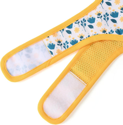 Dog Harness, Air Mesh Floral Vest Harness for 20 lbs Small Dogs & Cats, Easy Get on Adjustable Easy Closures Both Neck and Chest(Yellow Flower, XS Chest 14"-16")