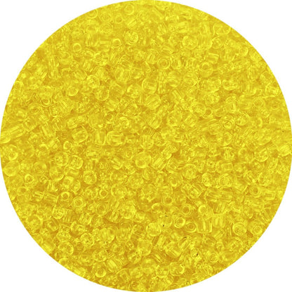 2000pcs Transparent Yellow Glass Seed Beads, Colorful Tiny 4mm Beads for Jewelry Making, Beading Supplies.