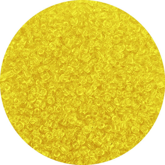 2000pcs Transparent Yellow Glass Seed Beads, Colorful Tiny 4mm Beads for Jewelry Making, Beading Supplies.