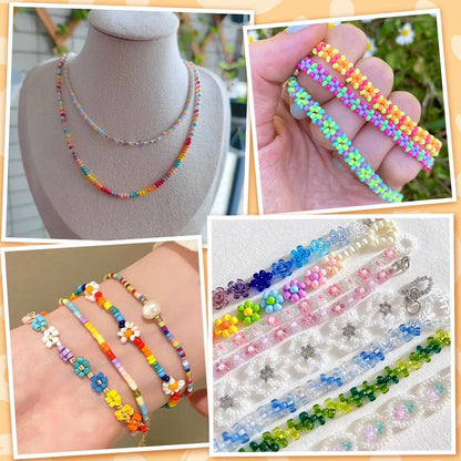 2000pcs Transparent Yellow Glass Seed Beads, Colorful Tiny 4mm Beads for Jewelry Making, Beading Supplies.