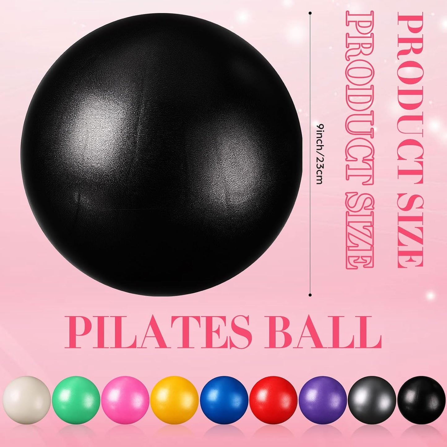 6 Pcs Small Exercise Ball Mini Pilates Ball 9 Inch Anti Burst Yoga Ball for Stability, Workout, Barre, Core Strength, Physical Therapy, Balance, Stretching at Home Gym Class
