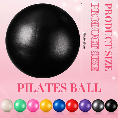 6 Pcs Small Exercise Ball Mini Pilates Ball 9 Inch Anti Burst Yoga Ball for Stability, Workout, Barre, Core Strength, Physical Therapy, Balance, Stretching at Home Gym Class