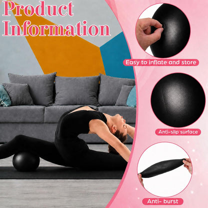 6 Pcs Small Exercise Ball Mini Pilates Ball 9 Inch Anti Burst Yoga Ball for Stability, Workout, Barre, Core Strength, Physical Therapy, Balance, Stretching at Home Gym Class