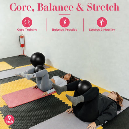 6 Pcs Small Exercise Ball Mini Pilates Ball 9 Inch Anti Burst Yoga Ball for Stability, Workout, Barre, Core Strength, Physical Therapy, Balance, Stretching at Home Gym Class