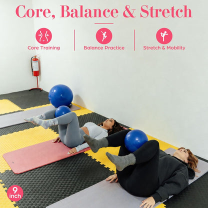 6 Pcs Small Exercise Ball Mini Pilates Ball 9 Inch Anti Burst Yoga Ball for Stability, Workout, Barre, Core Strength, Physical Therapy, Balance, Stretching at Home Gym Class