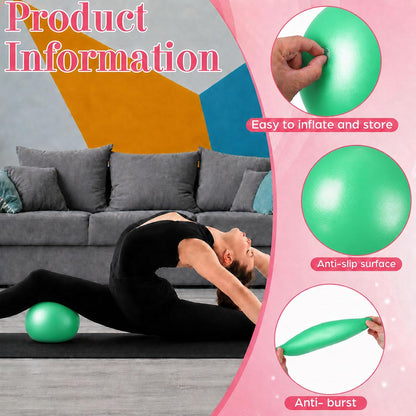 6 Pcs Small Exercise Ball Mini Pilates Ball 9 Inch Anti Burst Yoga Ball for Stability, Workout, Barre, Core Strength, Physical Therapy, Balance, Stretching at Home Gym Class