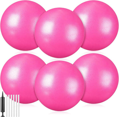 6 Pcs Small Exercise Ball Mini Pilates Ball 9 Inch Anti Burst Yoga Ball for Stability, Workout, Barre, Core Strength, Physical Therapy, Balance, Stretching at Home Gym Class