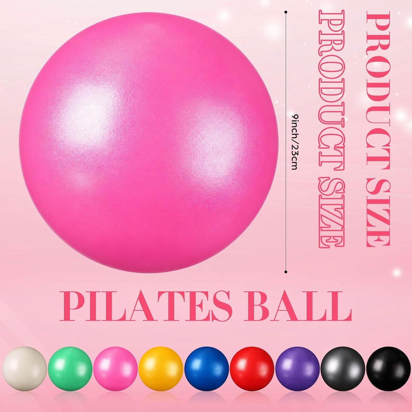 6 Pcs Small Exercise Ball Mini Pilates Ball 9 Inch Anti Burst Yoga Ball for Stability, Workout, Barre, Core Strength, Physical Therapy, Balance, Stretching at Home Gym Class