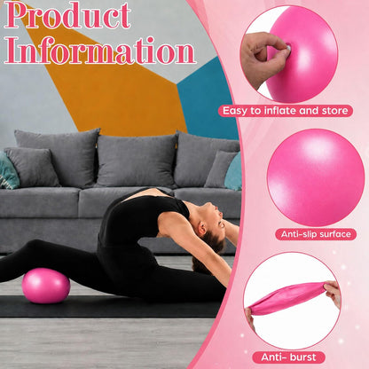 6 Pcs Small Exercise Ball Mini Pilates Ball 9 Inch Anti Burst Yoga Ball for Stability, Workout, Barre, Core Strength, Physical Therapy, Balance, Stretching at Home Gym Class