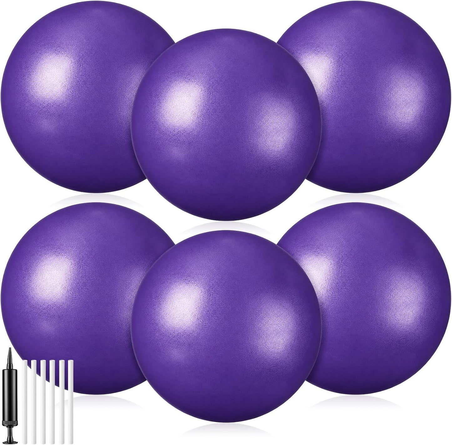 6 Pcs Small Exercise Ball Mini Pilates Ball 9 Inch Anti Burst Yoga Ball for Stability, Workout, Barre, Core Strength, Physical Therapy, Balance, Stretching at Home Gym Class