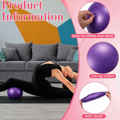 6 Pcs Small Exercise Ball Mini Pilates Ball 9 Inch Anti Burst Yoga Ball for Stability, Workout, Barre, Core Strength, Physical Therapy, Balance, Stretching at Home Gym Class