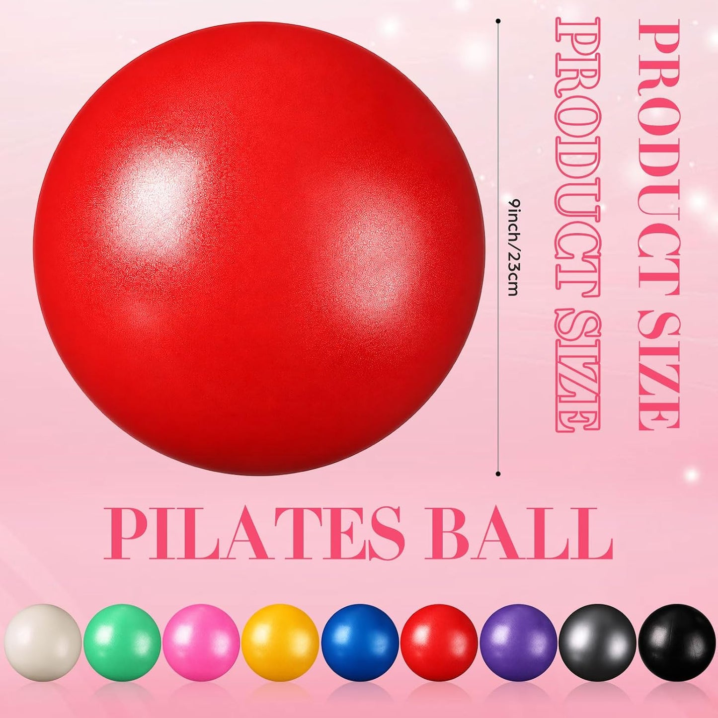 6 Pcs Small Exercise Ball Mini Pilates Ball 9 Inch Anti Burst Yoga Ball for Stability, Workout, Barre, Core Strength, Physical Therapy, Balance, Stretching at Home Gym Class