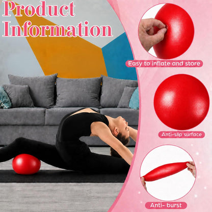 6 Pcs Small Exercise Ball Mini Pilates Ball 9 Inch Anti Burst Yoga Ball for Stability, Workout, Barre, Core Strength, Physical Therapy, Balance, Stretching at Home Gym Class