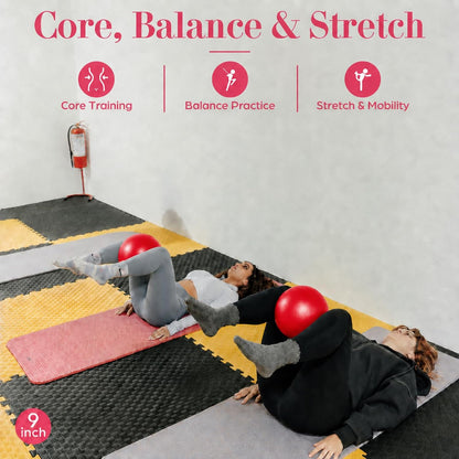 6 Pcs Small Exercise Ball Mini Pilates Ball 9 Inch Anti Burst Yoga Ball for Stability, Workout, Barre, Core Strength, Physical Therapy, Balance, Stretching at Home Gym Class