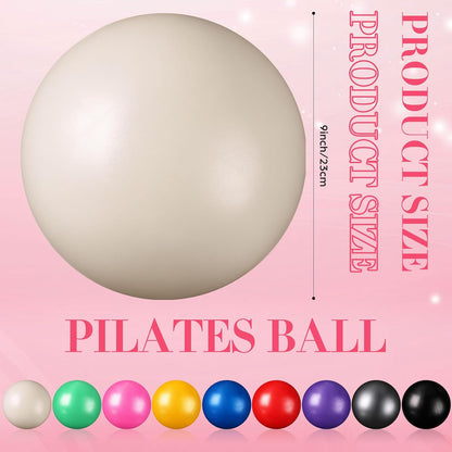 6 Pcs Small Exercise Ball Mini Pilates Ball 9 Inch Anti Burst Yoga Ball for Stability, Workout, Barre, Core Strength, Physical Therapy, Balance, Stretching at Home Gym Class
