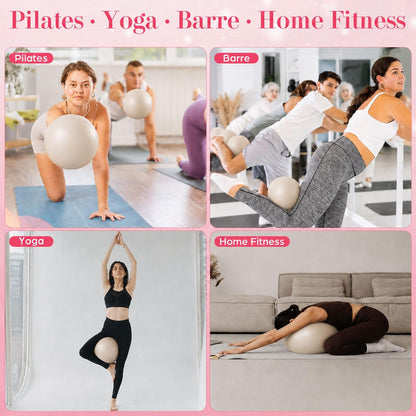 6 Pcs Small Exercise Ball Mini Pilates Ball 9 Inch Anti Burst Yoga Ball for Stability, Workout, Barre, Core Strength, Physical Therapy, Balance, Stretching at Home Gym Class