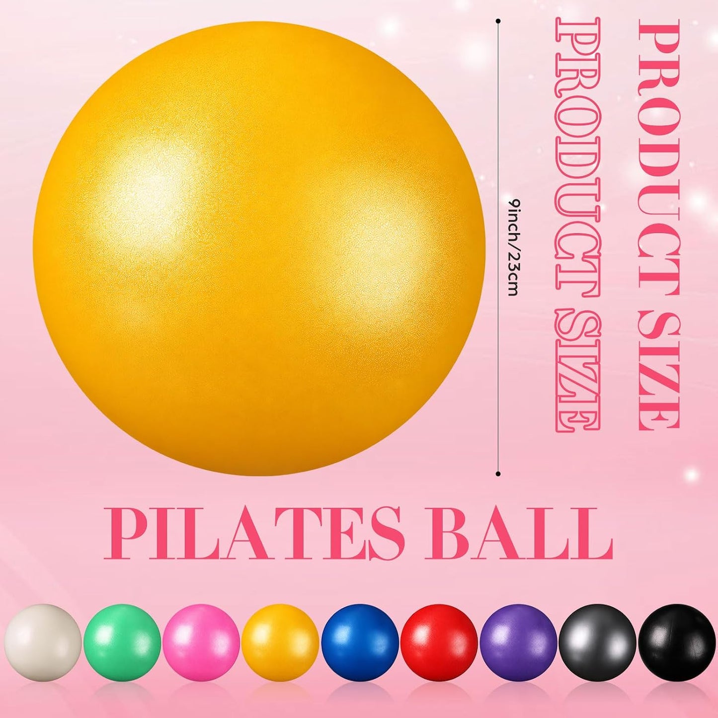 6 Pcs Small Exercise Ball Mini Pilates Ball 9 Inch Anti Burst Yoga Ball for Stability, Workout, Barre, Core Strength, Physical Therapy, Balance, Stretching at Home Gym Class