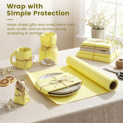 Yellow Wrapping Paper Roll, 15 inch X 38 Feet | Single-sided Paper, Rolled without Creases, for Gifts, Books, Bouquets, Posters, Bulletin Boards, and Summer Party Decor
